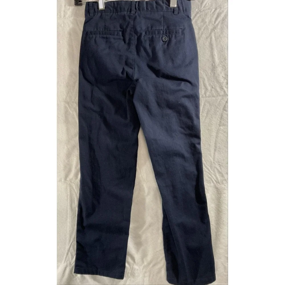 Nautica School Uniform Pants Boys 10 Blue Twill Adjustable‎ Waist Stretch Cotton
